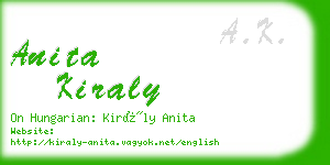 anita kiraly business card